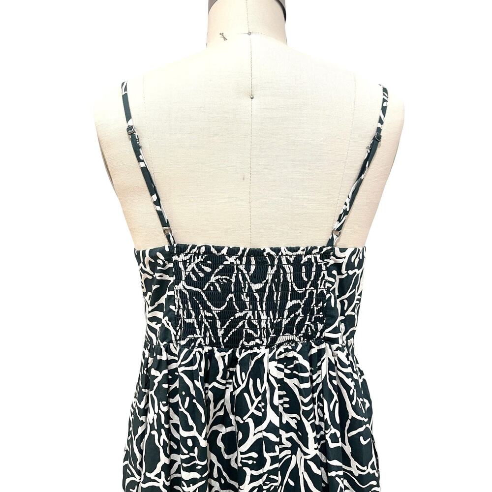 Gap Dress Womens Medium Green White Floral Smocked Cotton Ruffle Sundress - Picture 7 of 10